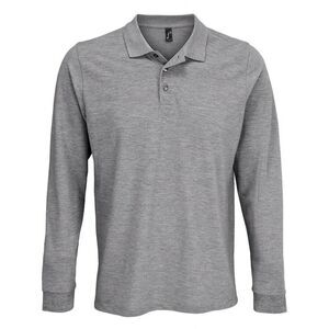 SOLS Unisex Adult Polycotton Long-Sleeved Polo Shirt / Grey Melange